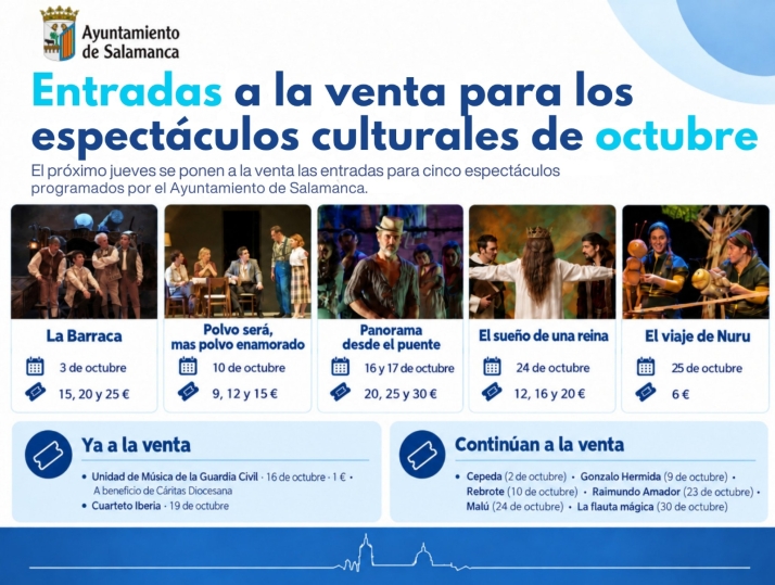 A la venta este jueves las entradas para los espectáculos de octubre en Salamanca | Imagen 1
