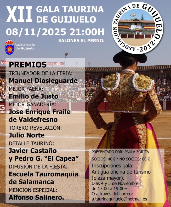 Guijuelo se prepara para su XII Gala Taurina que ser&aacute; el pr&oacute;ximo 8 de noviembre | Imagen 1