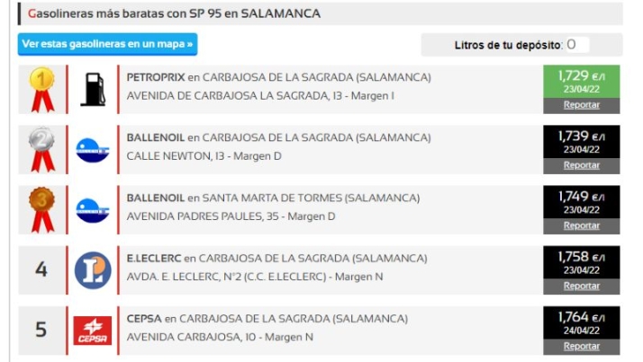 Las gasolineras m&aacute;s baratas de la provincia de Salamanca | Imagen 1