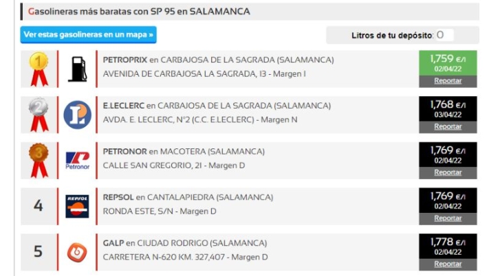 Las gasolineras m&aacute;s baratas de Salamanca | Imagen 1