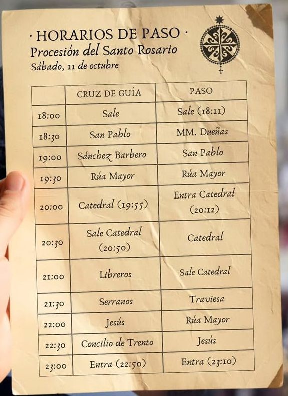 Horario y recorrido de la procesi&oacute;n del Rosario en Salamanca: todo lo que necesitas saber | Imagen 1