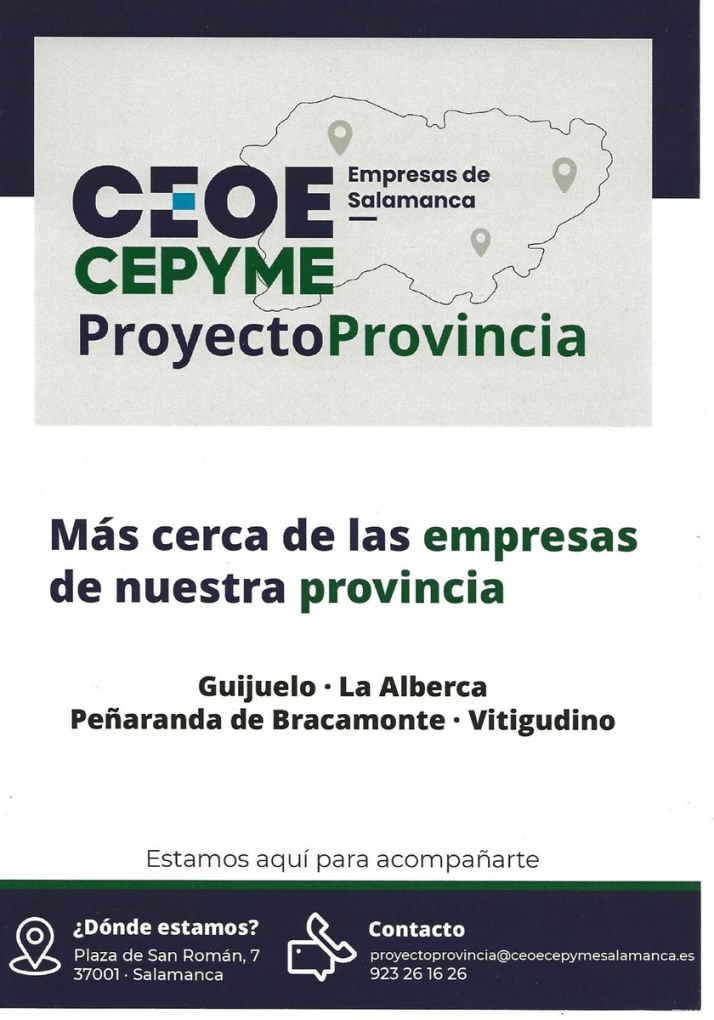CEOE CEPYME Salamanca desembarca en Vitigudino con su 'Proyecto Provincia' para asesorar a empresas y aut&oacute;nomos | Imagen 1