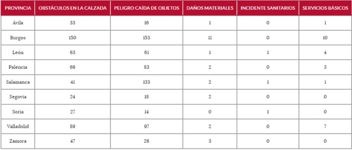 'Cioran' y 'Domingos' dejan 176 incidentes en Salamanca | Imagen 1