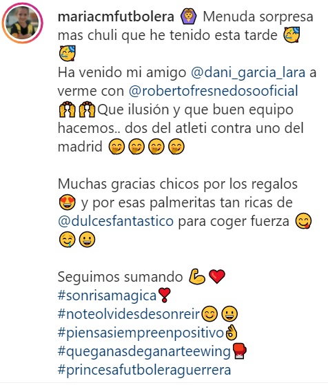 "Dos del Atleti contra uno del Real Madrid": la emotiva visita que ha recibido M4R&Iacute;A en su lucha contra Ewing | Imagen 1