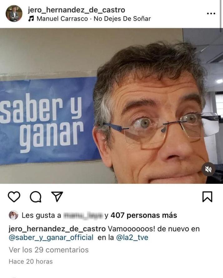 Jero Hern&aacute;ndez vuelve a 'Saber y Ganar' | Imagen 1