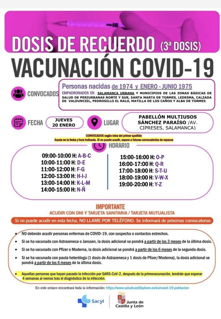 Turnos de la tercera dosis para los nacidos entre 1974 y 1976 | Imagen 1