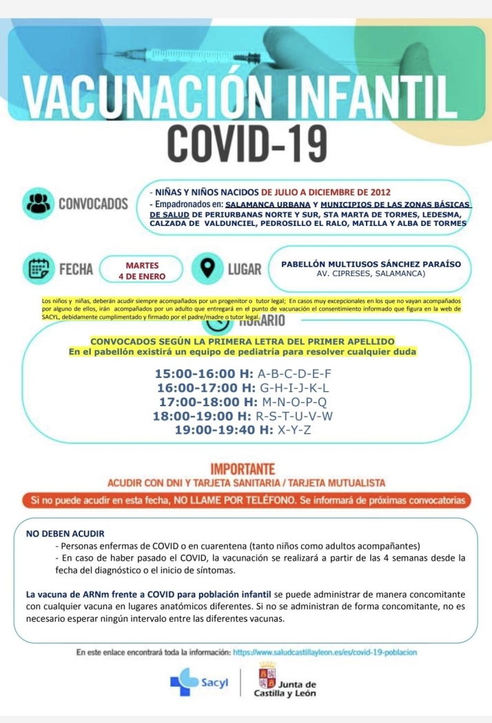Las vacunaciones de los menores nacidos en 2012 y 2013 ser&aacute; los d&iacute;as 4 y 7 de enero | Imagen 2