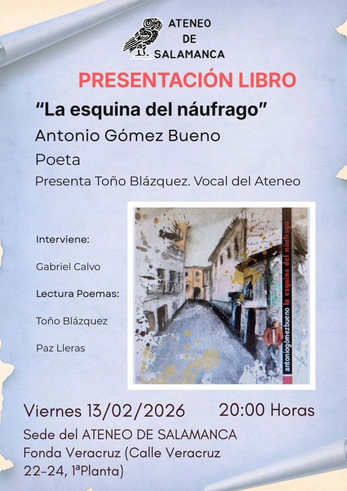 El Ateneo de Salamanca impulsa su agenda con dos nuevas presentaciones literarias | Imagen 2