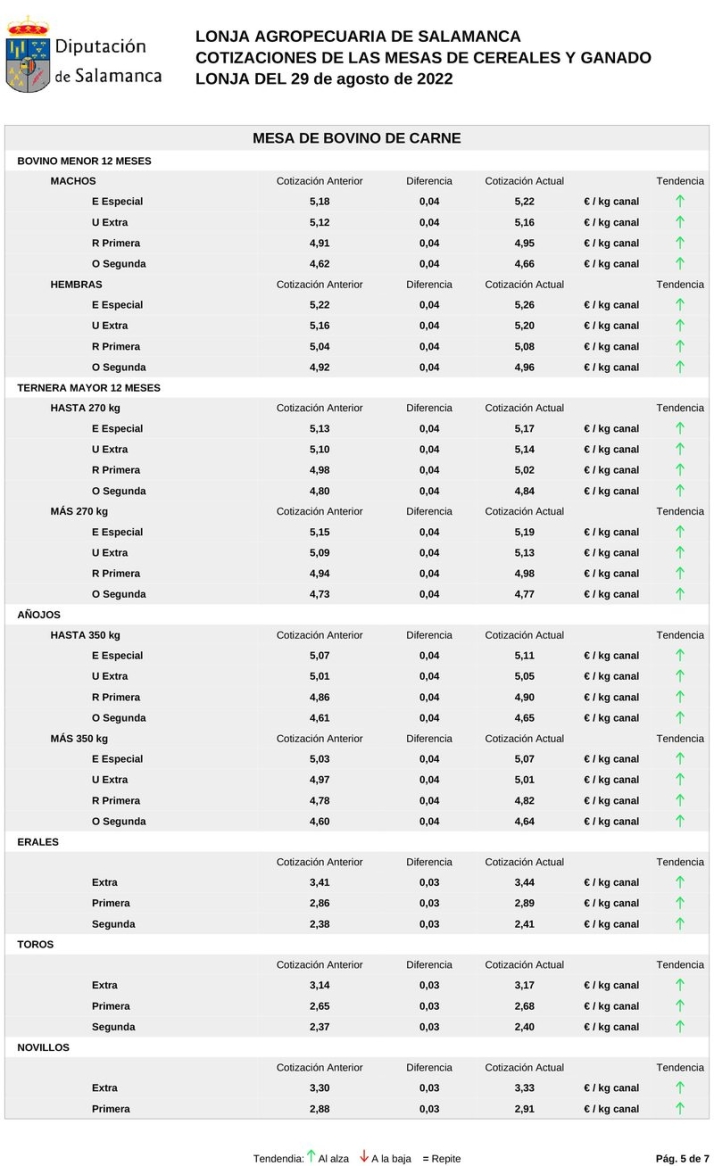 Subida generalizada del cereal, carne de vacuno, ovino y porcino | Imagen 5