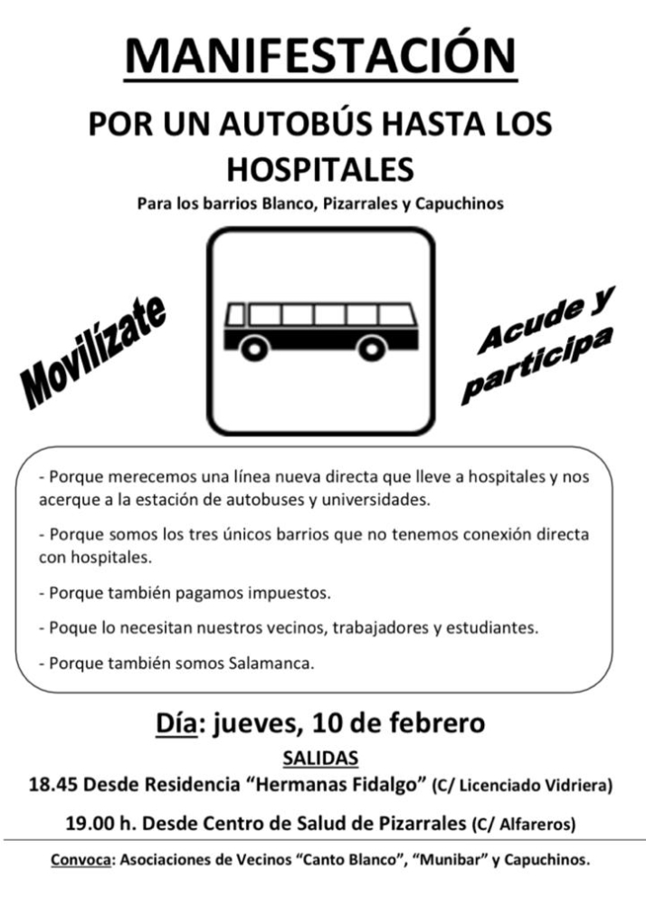 Vecinos de tres barrios se manifestar&aacute;n para exigir una nueva l&iacute;nea de autob&uacute;s urbano a los Hospitales | Imagen 1