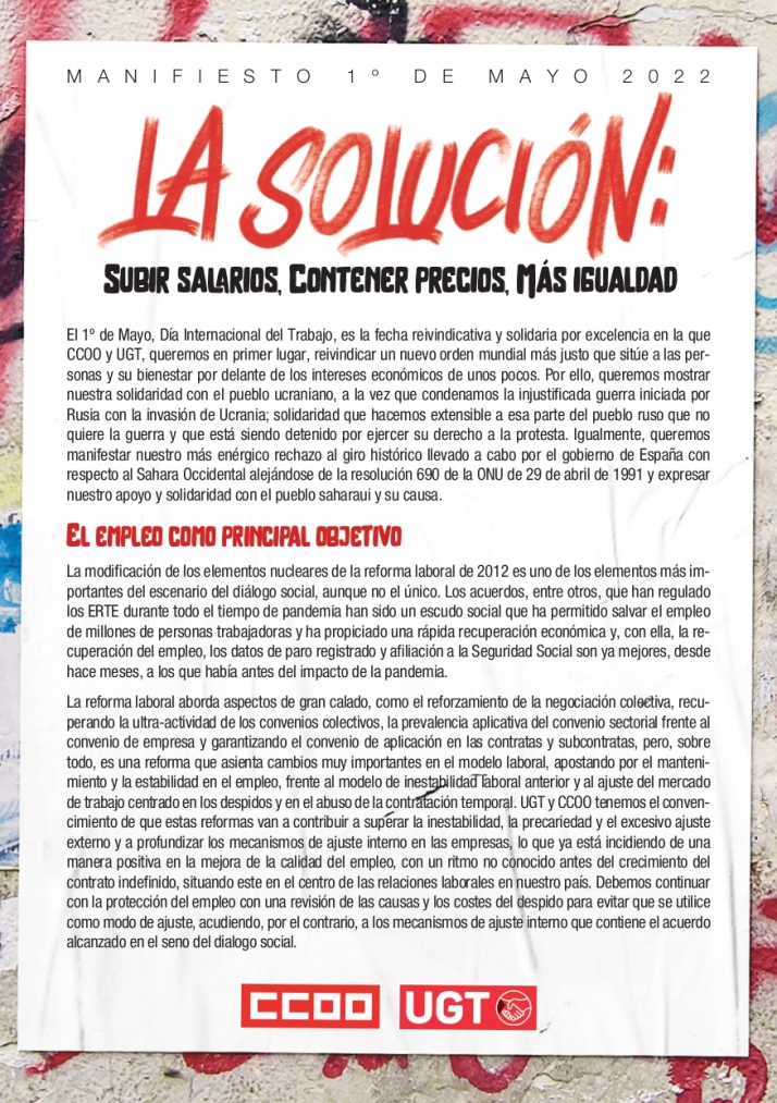 Las principales reivindicaciones para la manifestación del 1 de mayo | Imagen 1