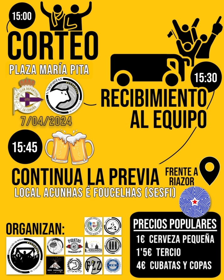Convocatoria de corteo de la afici&oacute;n de Unionistas en A Coru&ntilde;a | Imagen 1