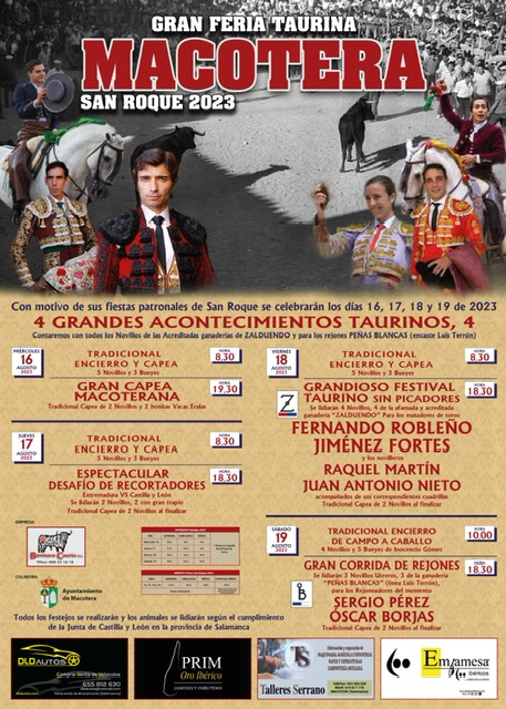 Presentada la programaci&oacute;n que llenar&aacute; de ambiente Macotera en sus fiestas de San Roque 2023 | Imagen 1