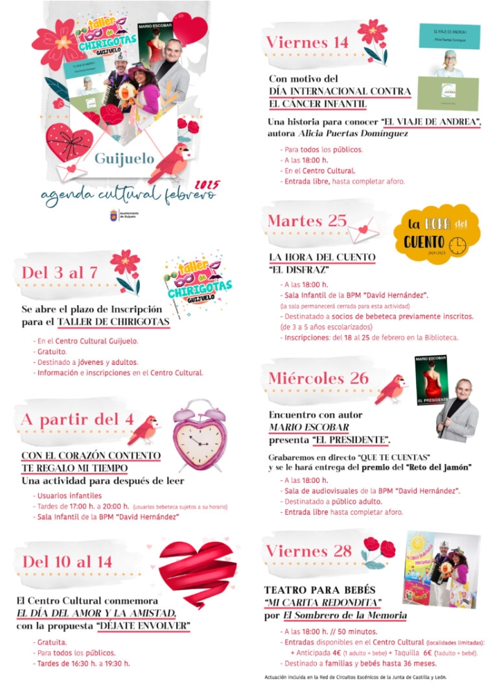 Presentada la agenda cultural de febrero en Guijuelo  | Imagen 1