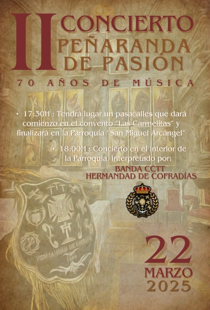 &lsquo;Pe&ntilde;aranda de Pasi&oacute;n&rsquo; conmemora el 70&ordm; aniversario de la Banda de la Hermandad de Cofrad&iacute;as con un segundo concierto especialmente emotivo | Imagen 1