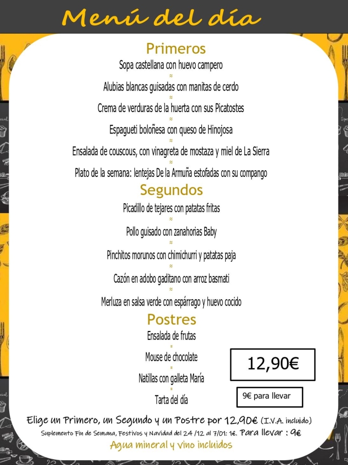 Men&uacute; del d&iacute;a desde 12,90 euros en pleno centro de Salamanca | Imagen 1