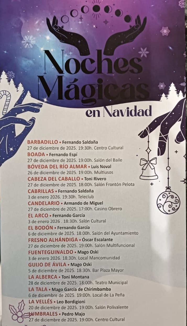 Fechas y horarios de las actuaciones de magia que llegar&aacute;n a 34 pueblos salmantinos  | Imagen 2