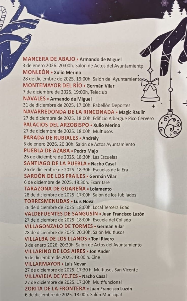 Fechas y horarios de las actuaciones de magia que llegar&aacute;n a 34 pueblos salmantinos  | Imagen 3