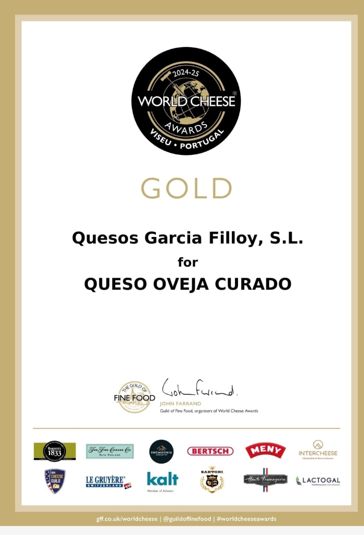 Quesos Garc&iacute;a Filloy obtiene dos medallas de oro y una de bronce en el prestigioso World Cheese Awards | Imagen 1