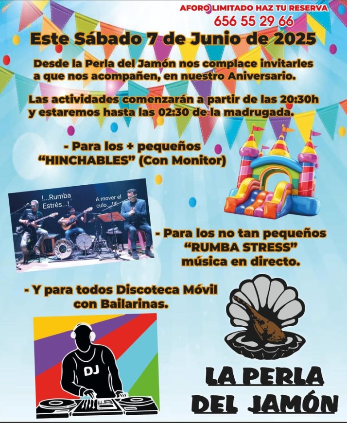La Perla del Jam&oacute;n celebra su 7&ordm; aniversario en Alba con m&uacute;sica, hinchables y fiesta nocturna | Imagen 1