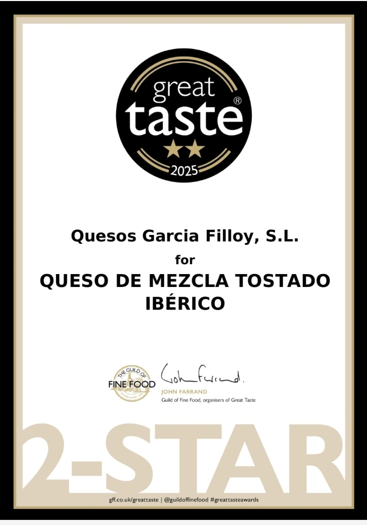 Quesos Garc&iacute;a Filloy logra dos estrellas en los Great Taste Awards por su mezcla tostado ib&eacute;rico | Imagen 2