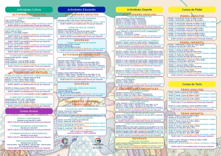 Carbajosa abre este lunes el plazo de inscripci&oacute;n para las actividades de Educaci&oacute;n, Cultura y Deportes | Imagen 2