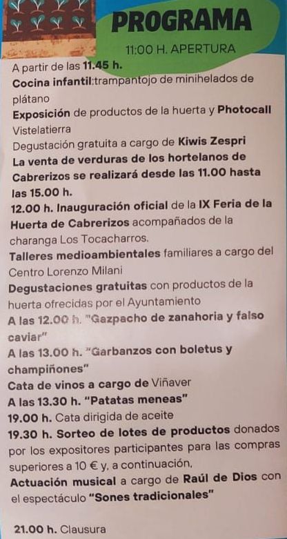 Cita ineludible para el s&aacute;bado en Cabrerizos: la Feria de la Huerta | Imagen 1
