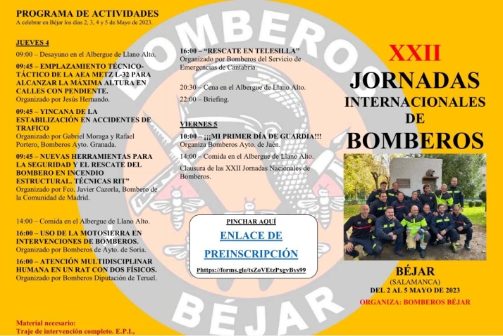 Las jornadas para Bomberos de B&eacute;jar volver&aacute;n a la ciudad en el mes de mayo | Imagen 2