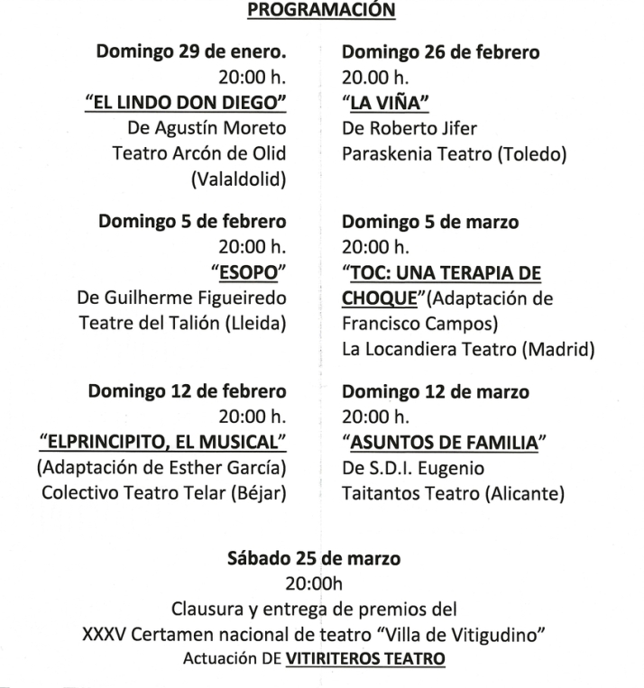 Vitigudino ya tiene preparado el XXXV Certamen Nacional de Teatro | Imagen 1