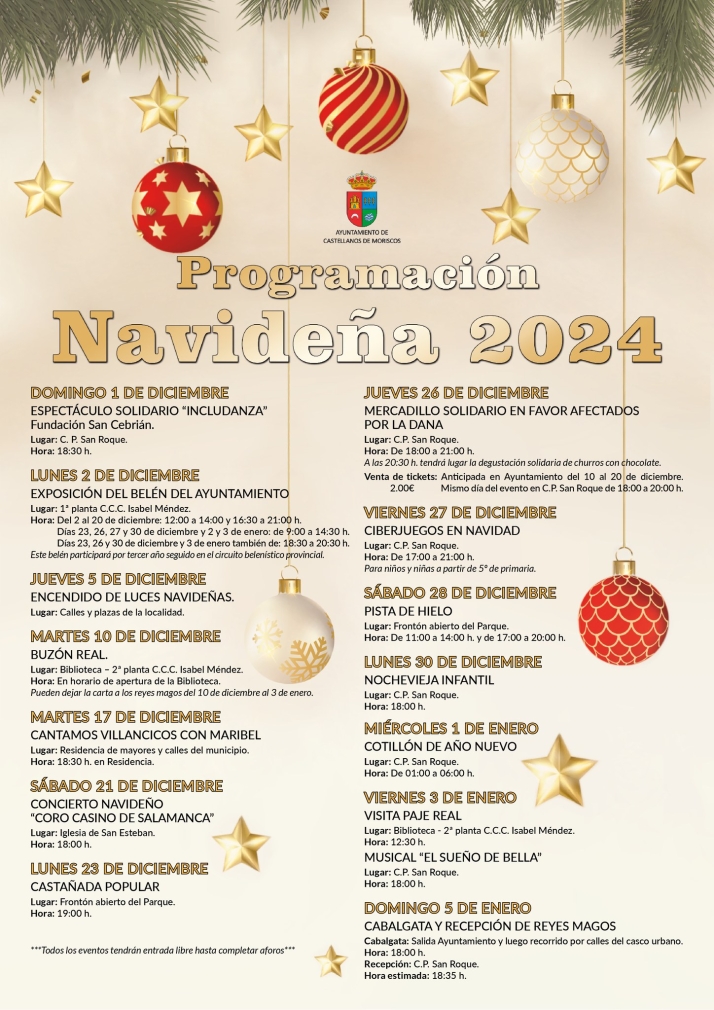 Espect&aacute;culos, mercadillo, pista de hielo... completo programa navide&ntilde;o en Castellanos de Moriscos | Imagen 1