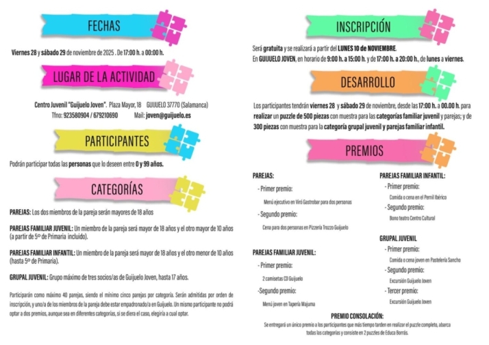 Guijuelo abre las inscripciones para el Concurso de Puzzles Intergeneracional | Imagen 1