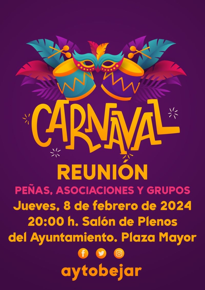 Reuni&oacute;n de pe&ntilde;as, asociaciones y grupos en B&eacute;jar para preparar el Carnaval | Imagen 1
