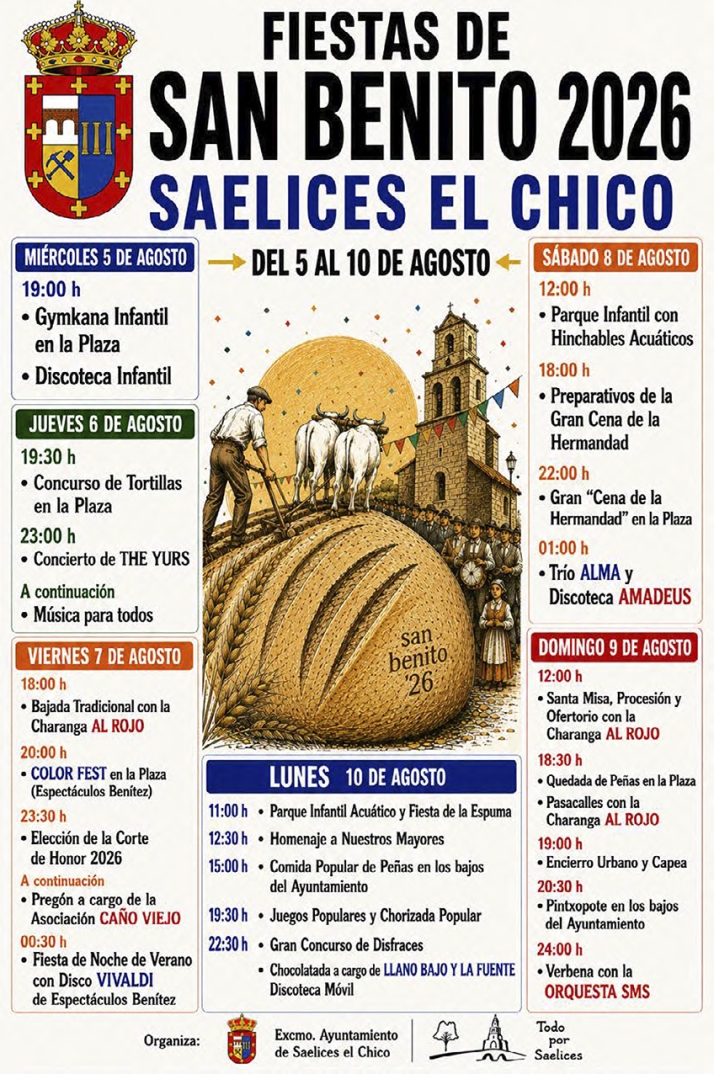 Saelices el Chico presenta un extenso programa de actividades para las fiestas en honor a San Benito | Imagen 1