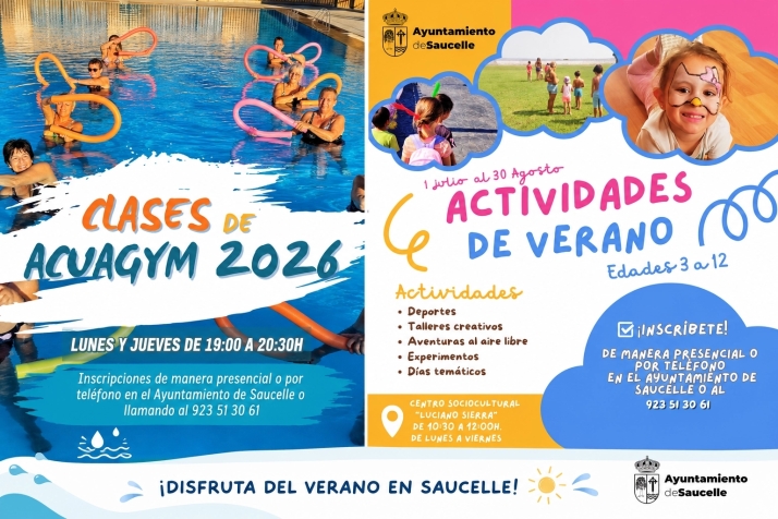 Saucelle presenta su programación de verano con 'aquagym' y actividades infantiles | Imagen 1