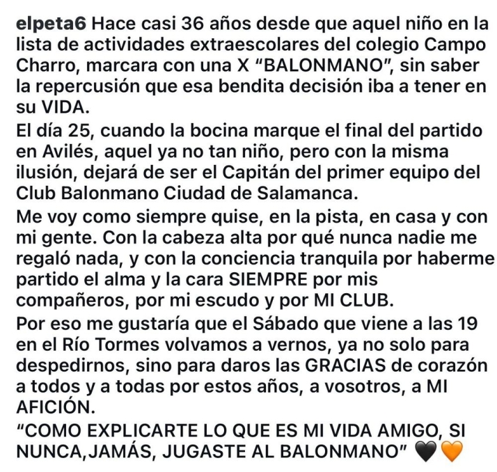 Sebas Elena anuncia su retirada tras una vida de trayectoria en el Balonmano Ciudad de Salamanca | Imagen 2