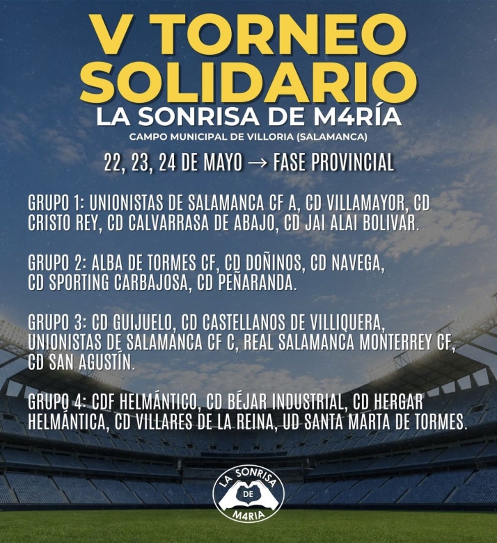 El V Torneo Solidario 'La Sonrisa de M4R&Iacute;A' llega a Villoria este mes | Imagen 2