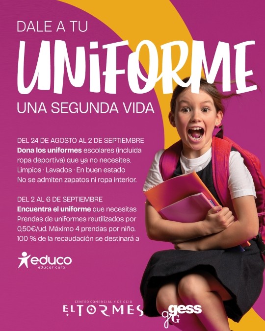 El Centro Comercial El Tormes lanza una campa&ntilde;a solidaria para reutilizar uniformes escolares por 0,50 euros | Imagen 1
