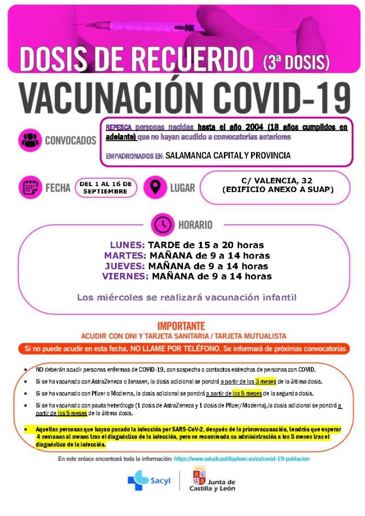 Este jueves se retoman las repescas de primeras y segundas dosis frente al covid para toda la provincia | Imagen 3
