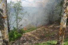 Foto 5 - Un incendio amenaza el poblado de Iberdrola en Villarino