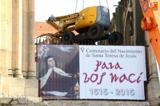 Foto 3 - Comienzan los trabajos para instalar una red antipalomas de 2.000 metros cuadrados en la Basílica 