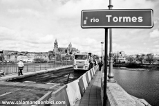 Foto 3 - 'Salamanca en bici' critica el poco espacio para los peatones en el puente Enrique Estevan