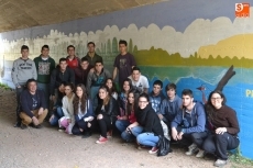 Foto 3 - La ribera del Águeda estrena mural ecológico gracias al proyecto ‘Ruta de los Molinos’
