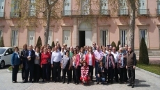 Los integrantes del coro que se acercaron a Madrid