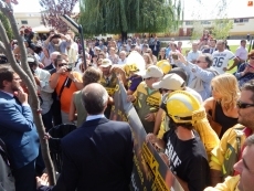 Foto 5 - Trabajadores de la brigada forestal de Pinofranqueado llevan a Salamaq sus reivindicaciones