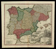 Regnorum Hispaniae et Portugalliae tabula generalis 1710 Homann, Johann Baptist