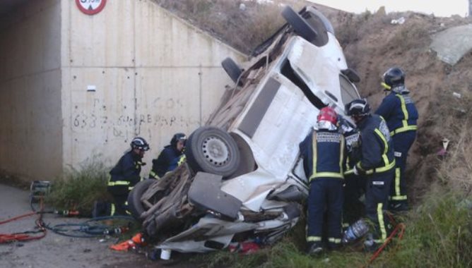 Los Bomberos, en el lugar del siniestro