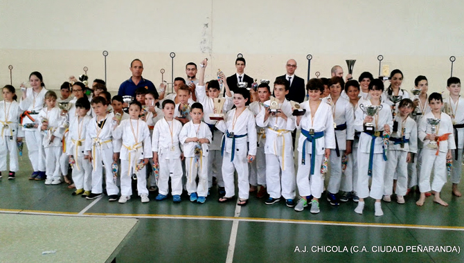 Decenas de niños participaron en el campeonato de Kárate celebrado en el Pabellón municipal