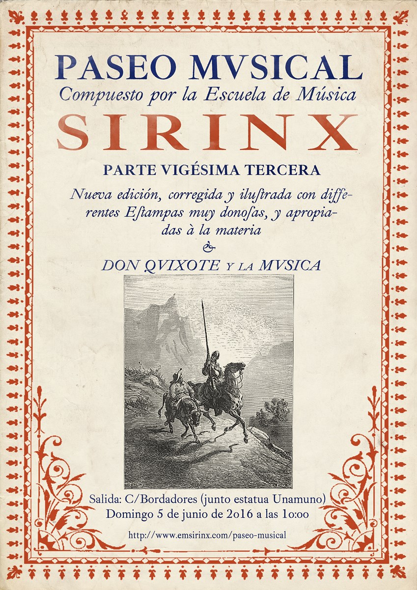 ‘Don Quijote y la música’, lema del XXIII Paseo Musical de Sirinx