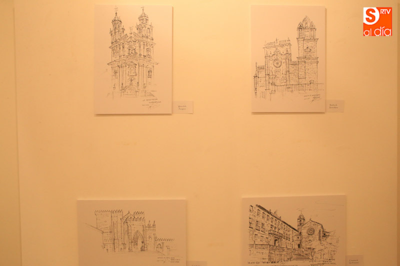 Foto 6 - Una exposición de dibujos recorre los caminos portugueses hacia Santiago
