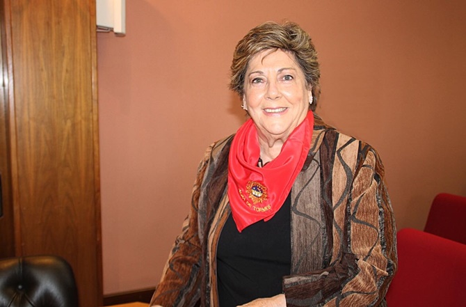 Paloma Gómez Borrero, durante su visita a Alba de Tormes en 2014